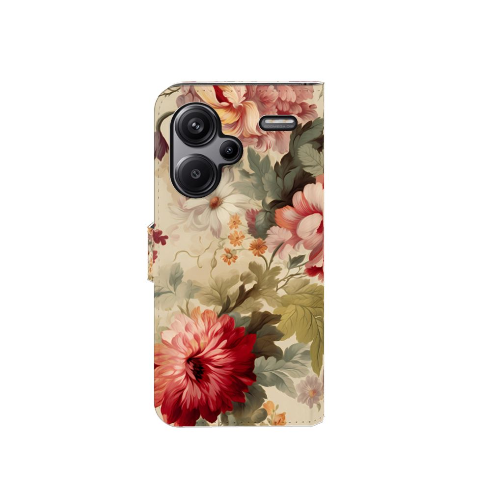 Xiaomi Redmi Note 13 Pro Plus Hoesje voor Xiaomi Redmi Note 13 Pro Plus Bloemen bloemen design aanzicht