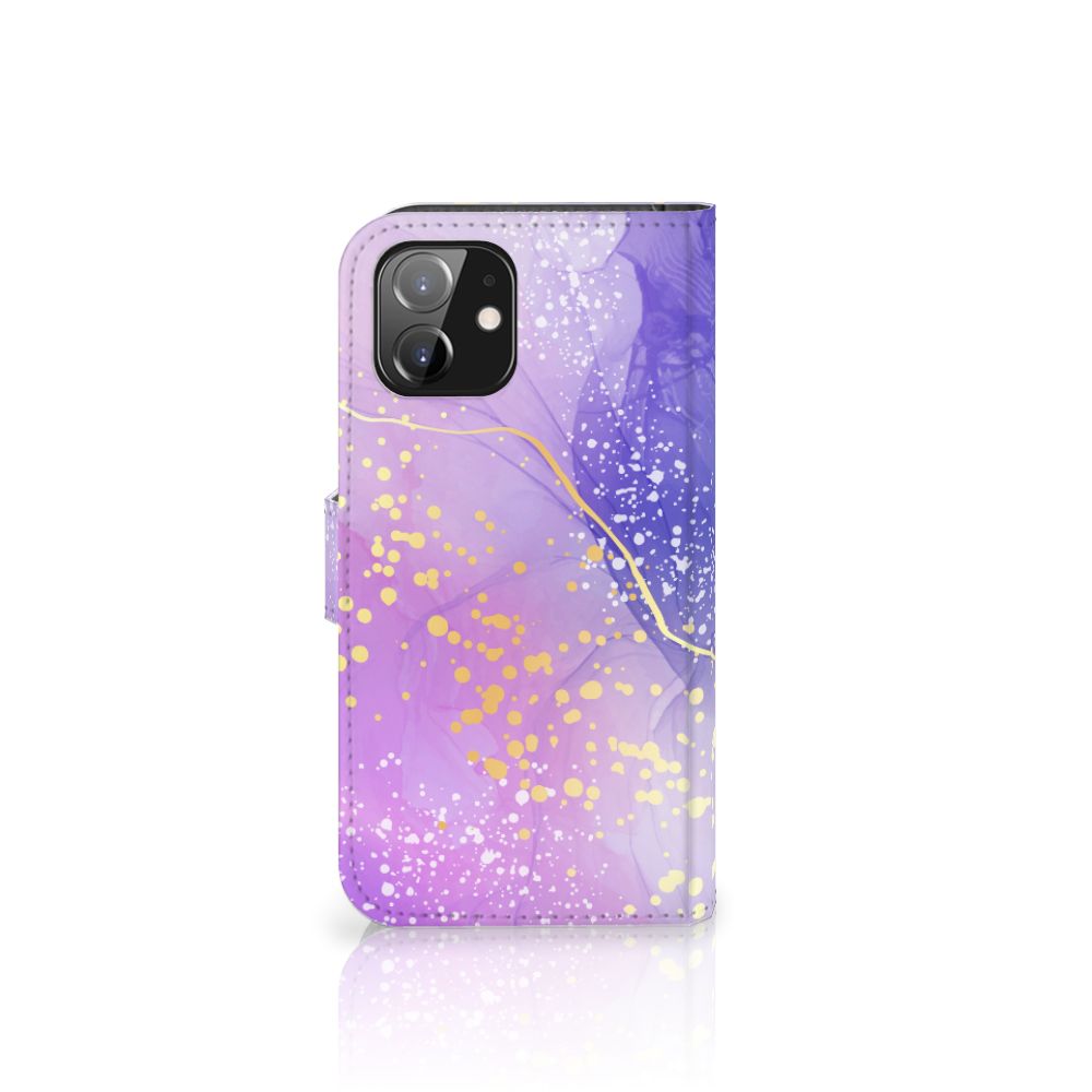 Hoesje voor iPhone 12 | 12 Pro (6.1") Watercolor Paars designnaam paars aanzicht
