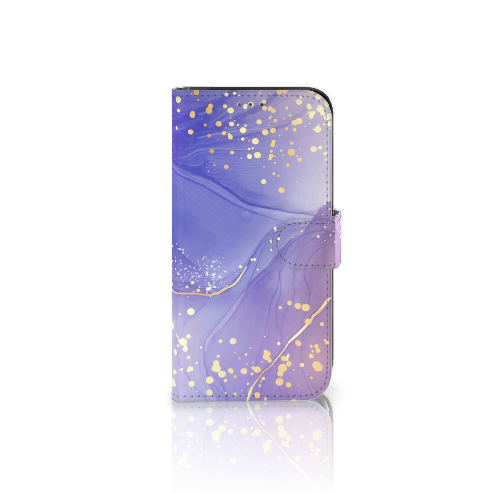 Hoesje voor iPhone 12 | 12 Pro (6.1") Watercolor Paars hoesje paars watercolor design vooraanzicht