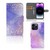 Hoesje voor iPhone 15 Pro Max Watercolor Paars met mooie paarse en gouden details en ruimte voor pasjes.
