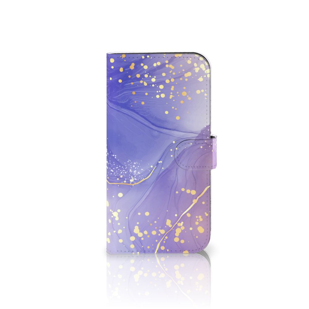 Hoesje voor iPhone 15 Pro Max Watercolor Paars met prachtig paars en gouden design voor optimale bescherming.