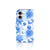 iPhone 16 Hoesje voor iPhone 16 Flowers Blue bloemen design achterkant
