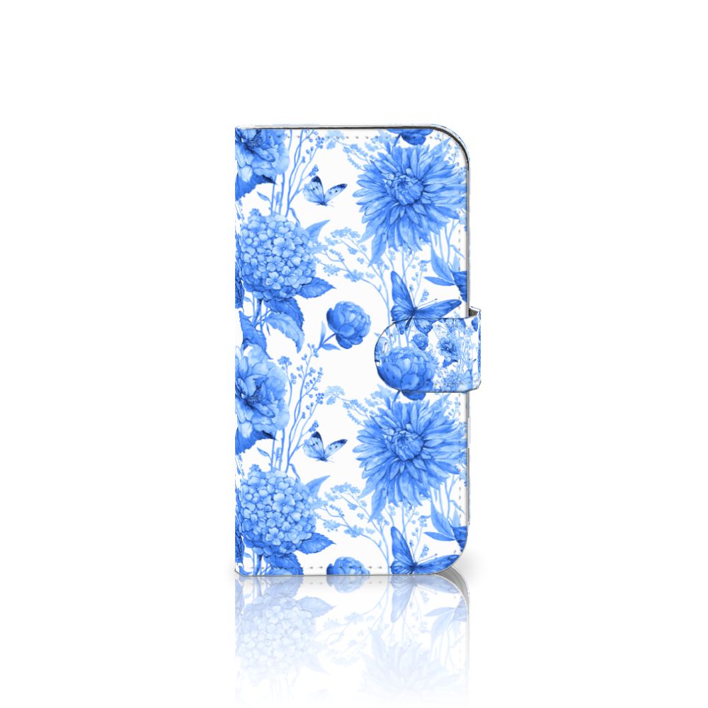 Apple iPhone 16 hoesje Flowers Blue bloemen ontwerp voorkant