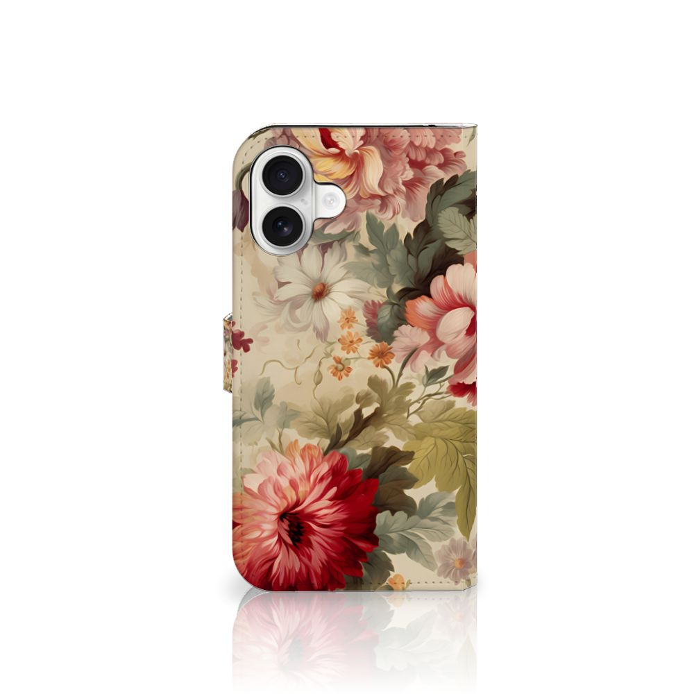 Apple iPhone 16 Plus hoesje voor iPhone 16 Plus Bloemen bloemen design voorkant