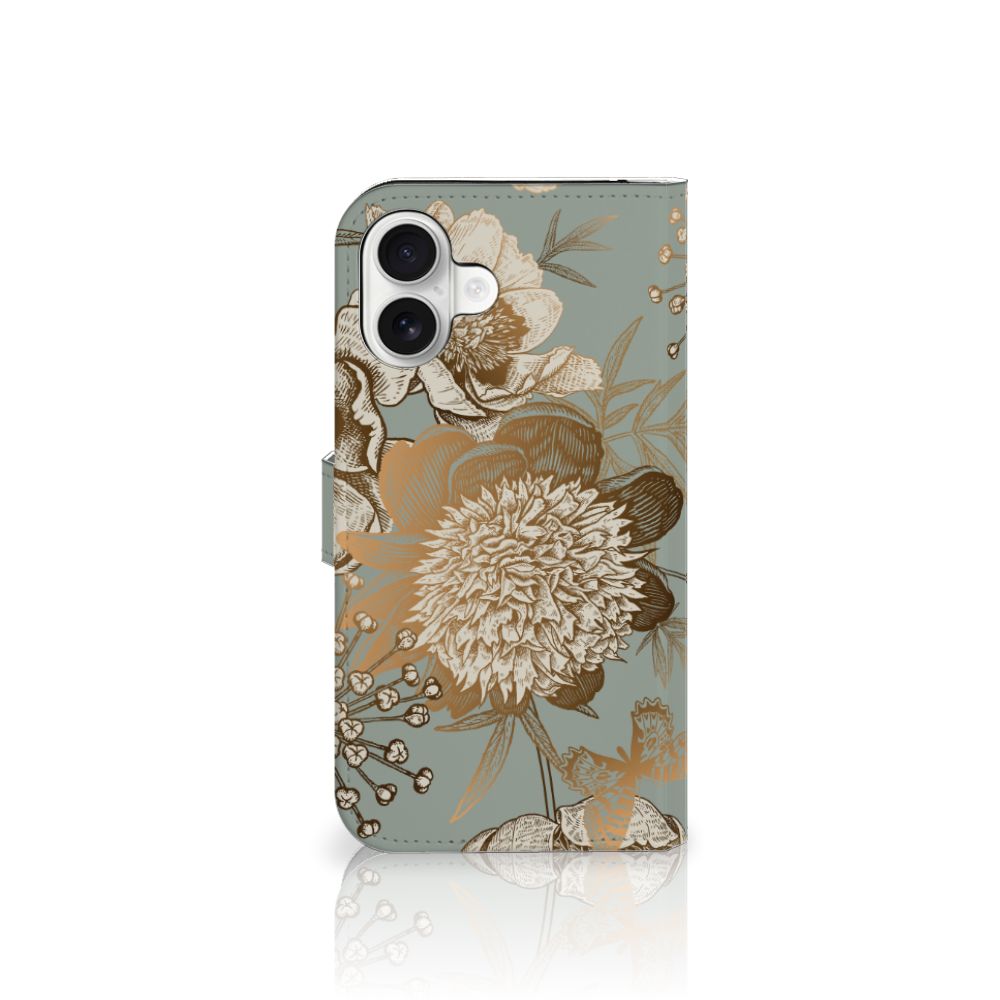 iPhone 16 Plus hoesje voor iPhone 16 Plus Vintage Bird Flowers aanzicht