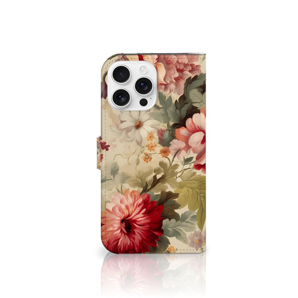 Hoesje voor iPhone 16 Pro Max Bloemen bloemen hoesje zijaanzicht