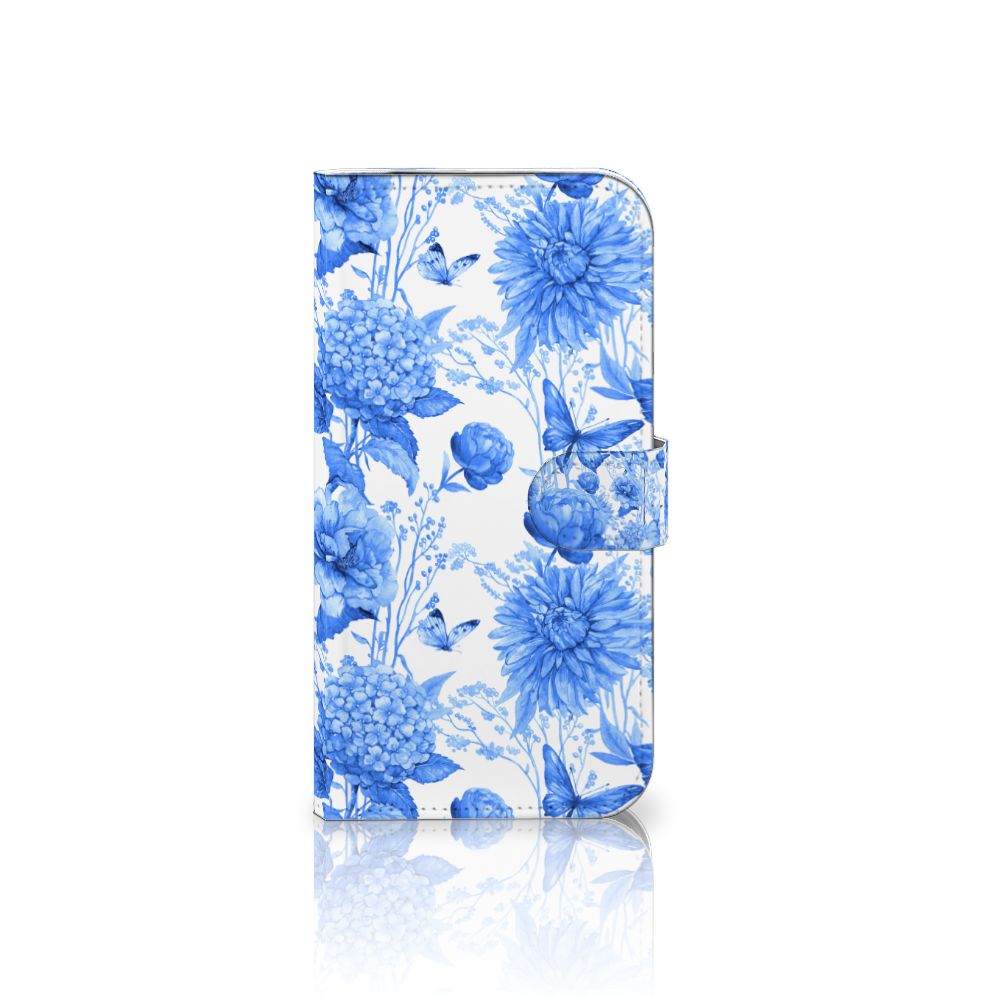 iPhone 16 Pro Max hoesje voor iPhone 16 Pro Max Flowers Blue bloemen design voorkant