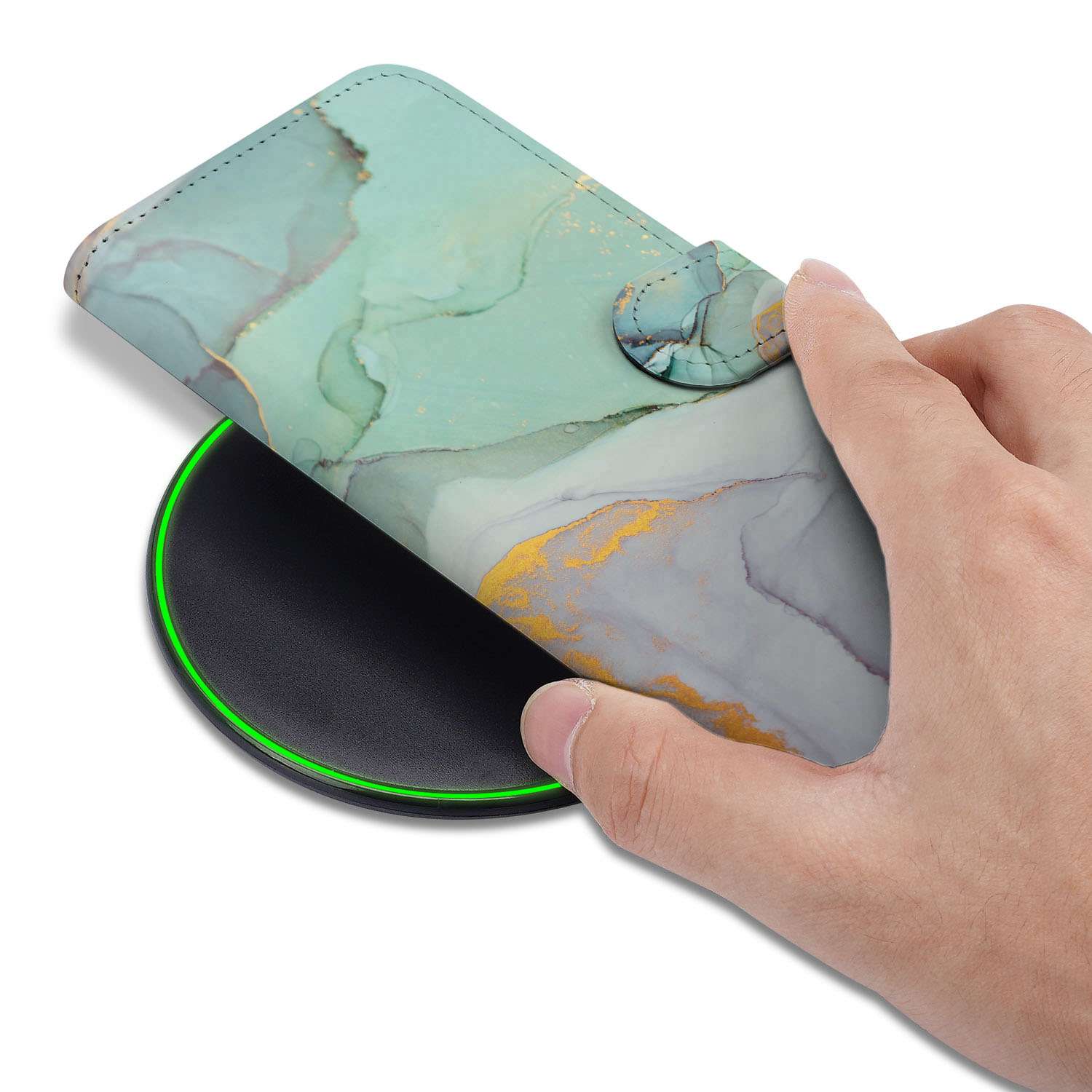 Hoesje voor iPhone 16e Watercolor Mix smartphone case design abstract kleuren aanzicht