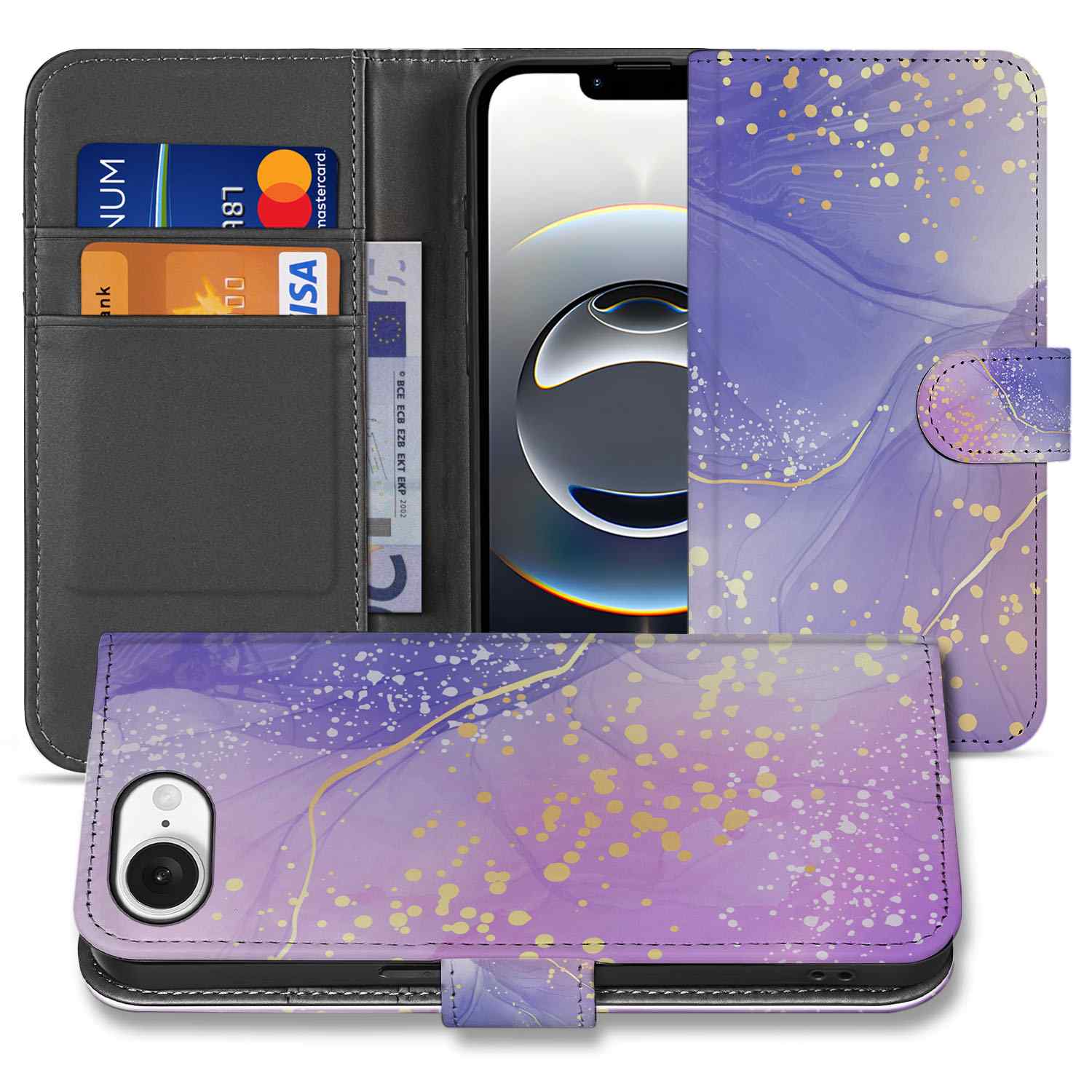 iPhone 16e hoesje Watercolor Paars hoesje design voorkant