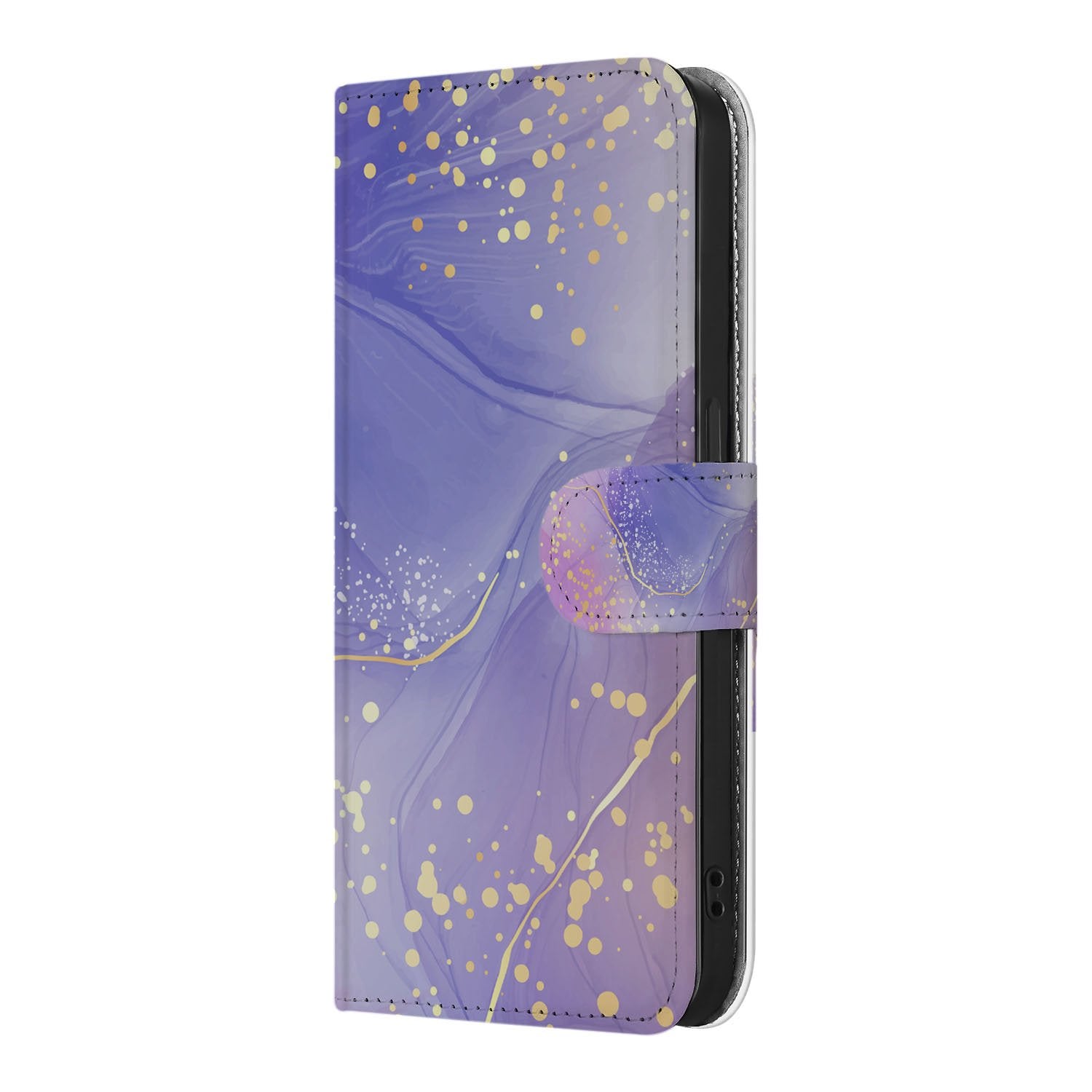 Apple iPhone 16e hoesje Watercolor Paars zij aanzicht