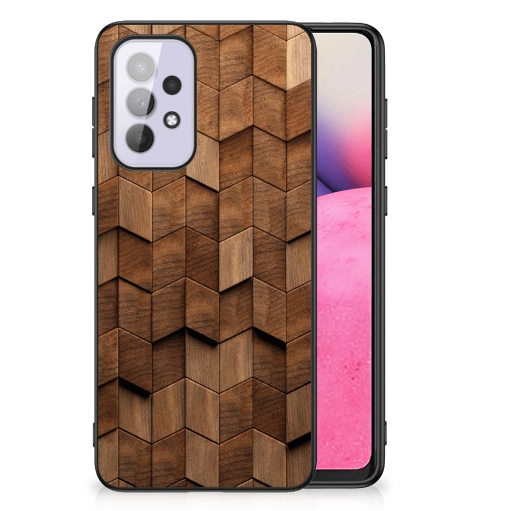 Houten Print Telefoonhoesje voor Samsung Galaxy A33 5G Wooden Cubes B2C Telecom