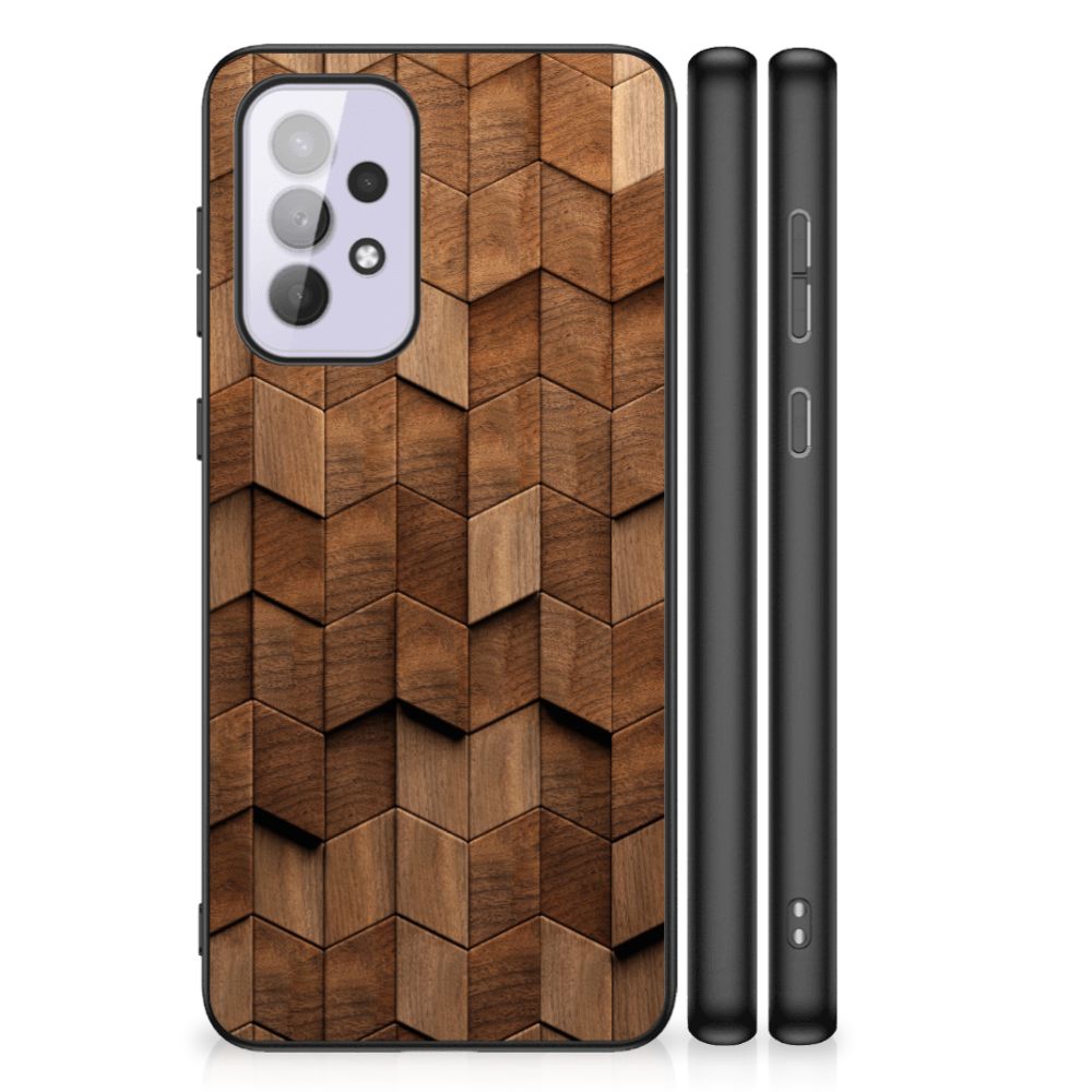Houten Print Telefoonhoesje voor Samsung Galaxy A33 5G Wooden Cubes B2C Telecom
