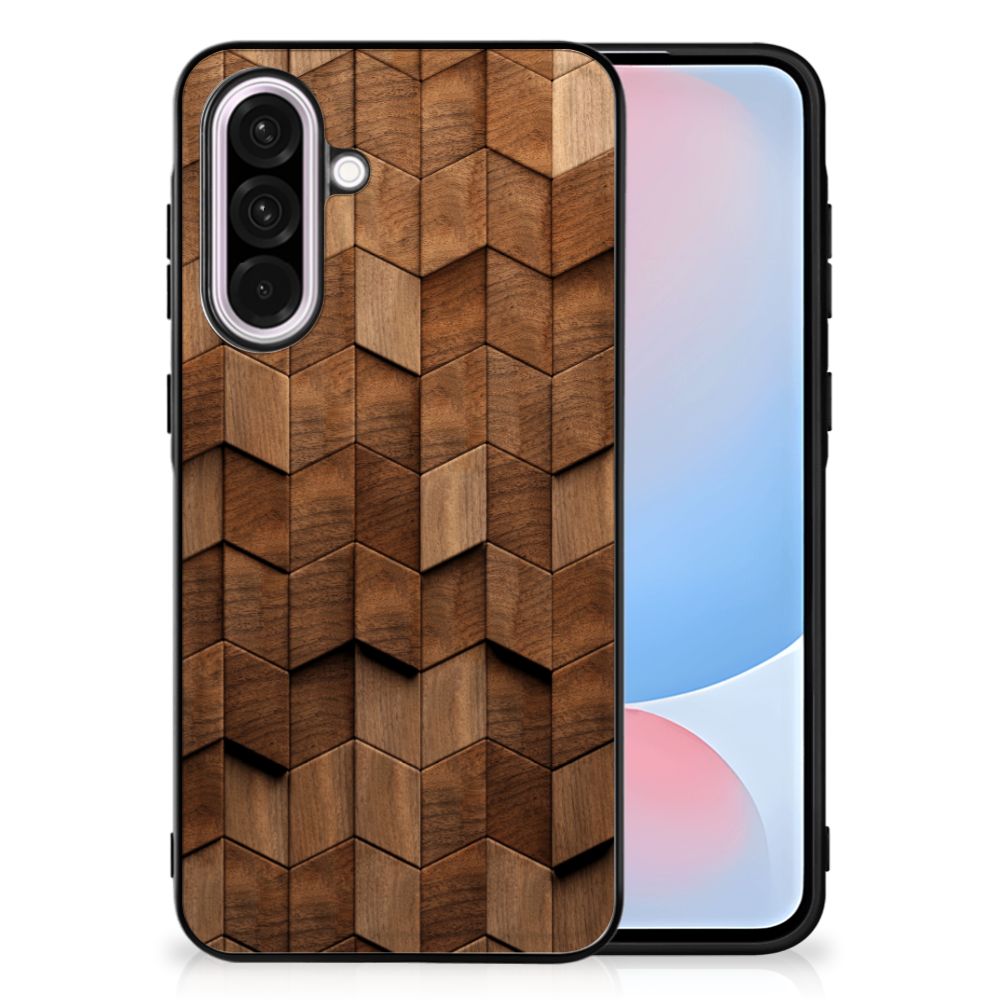 Samsung Galaxy A56 Houten Print Telefoonhoesje Wooden Cubes voorkant