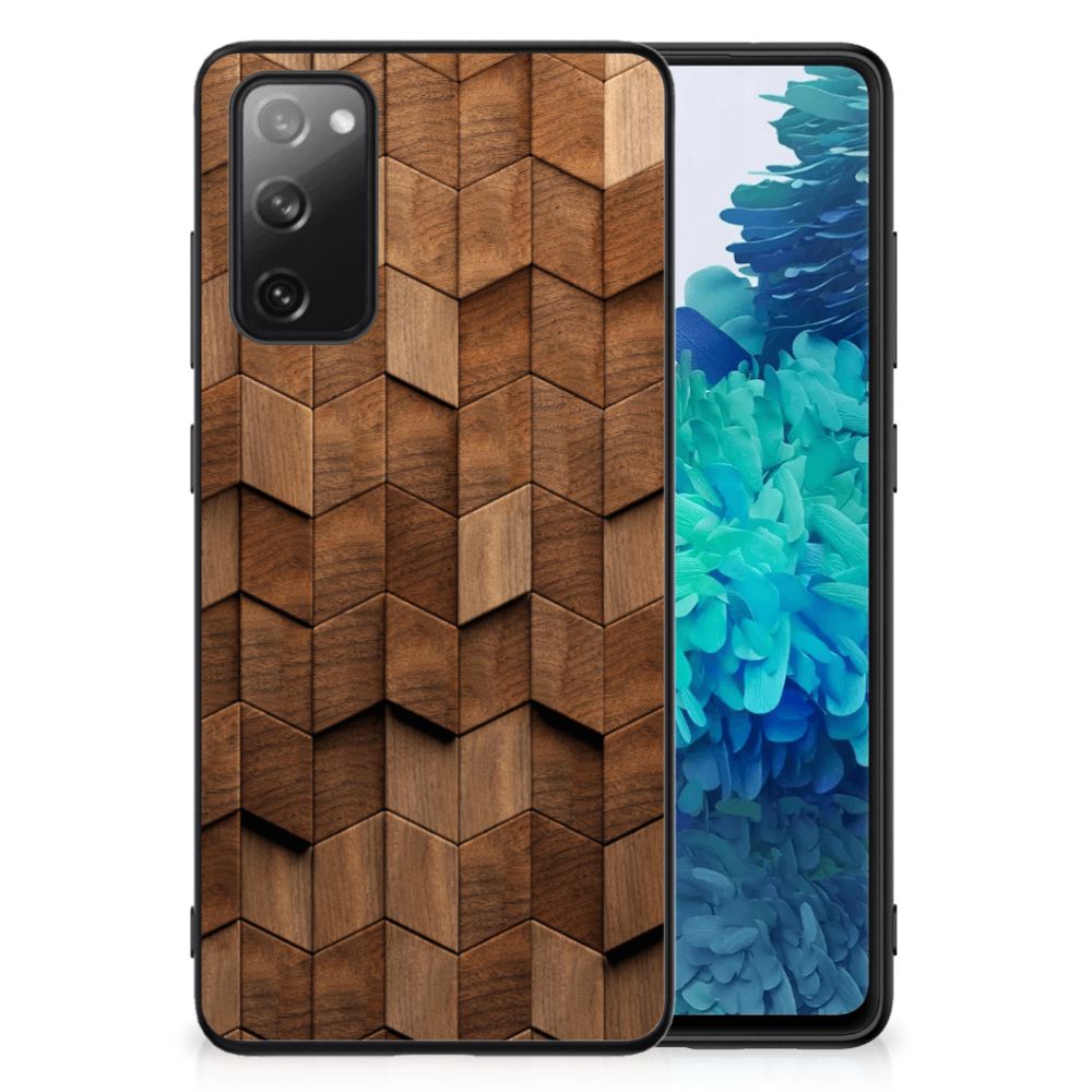 Houten Print Telefoonhoesje voor Samsung Galaxy S20 FE Wooden Cubes B2C Telecom