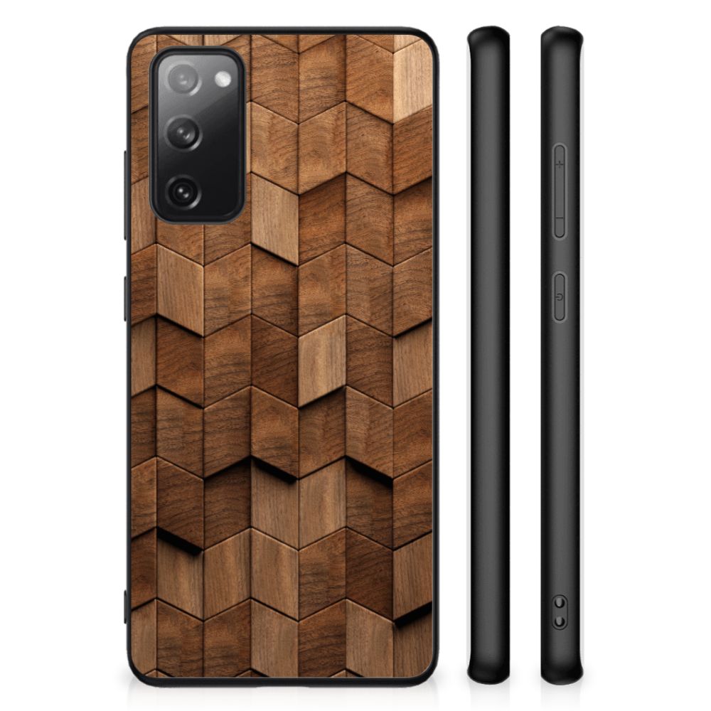 Houten Print Telefoonhoesje voor Samsung Galaxy S20 FE Wooden Cubes B2C Telecom