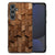 Samsung Galaxy S24 FE Houten Print Telefoonhoesje Wooden Cubes achterzijde