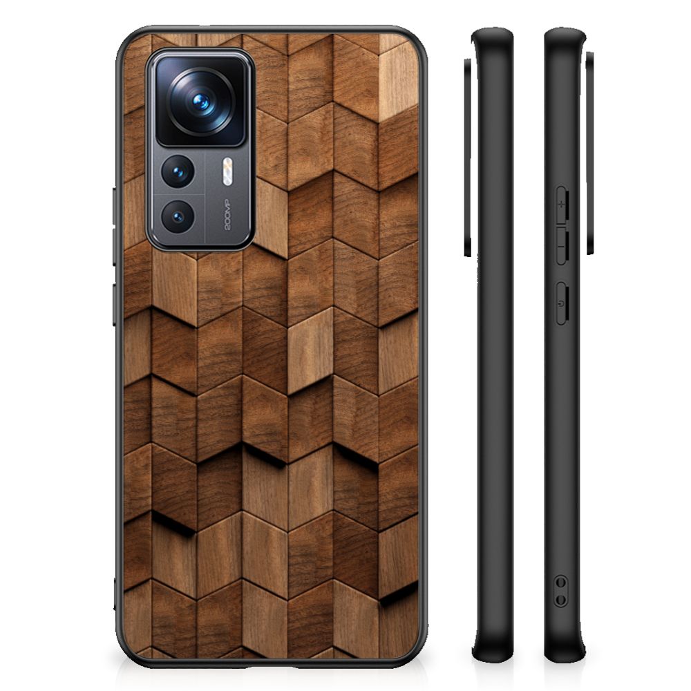 Houten Print Telefoonhoesje voor Xiaomi 12T | 12T Pro Wooden Cubes B2C Telecom