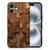 Houten Print Telefoonhoesje voor iPhone 16 Wooden Cubes design achterkant
