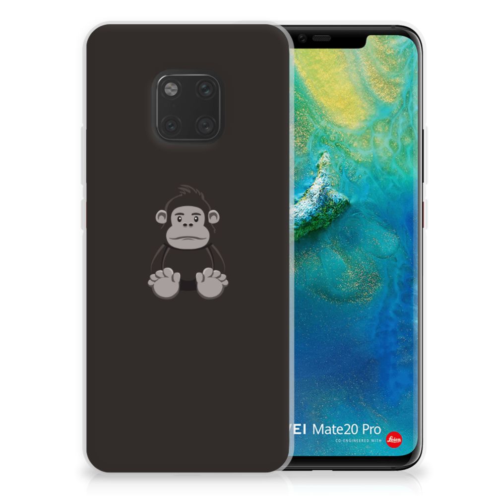 Huawei Mate 20 Pro Telefoonhoesje met Naam Gorilla achterkant ontwerp met gorilla print.