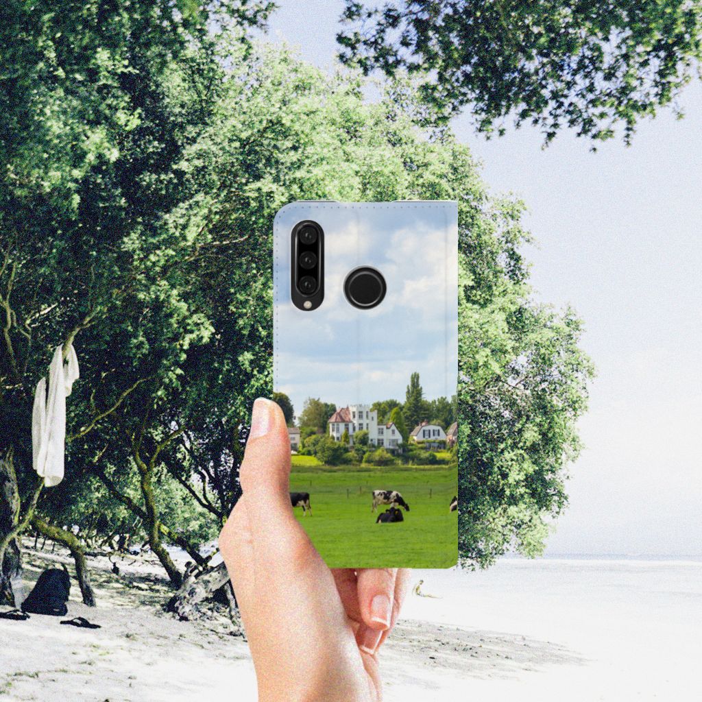 Huawei P30 Lite New Edition Hoesje maken Koeien smartphone hoesje koeien design aanzicht