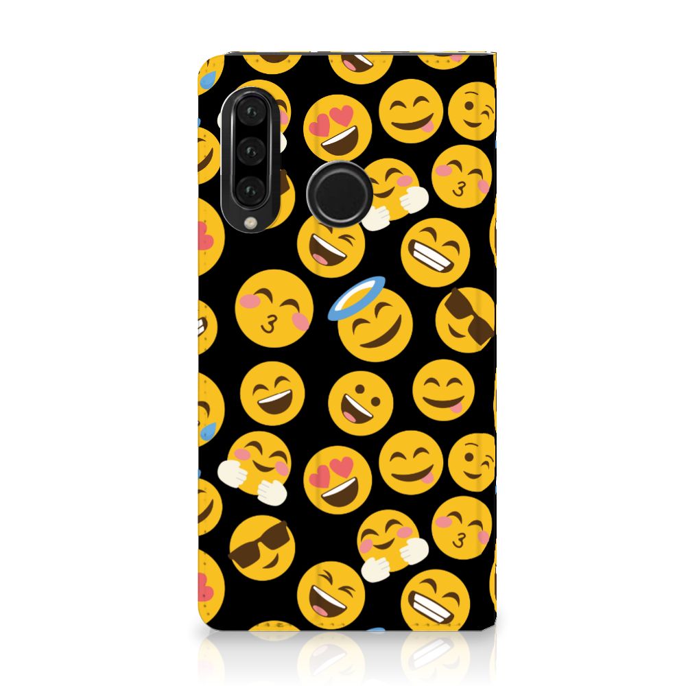 Huawei P30 Lite New Edition Hoesje met Magneet Emoji designemoji vooraanzicht