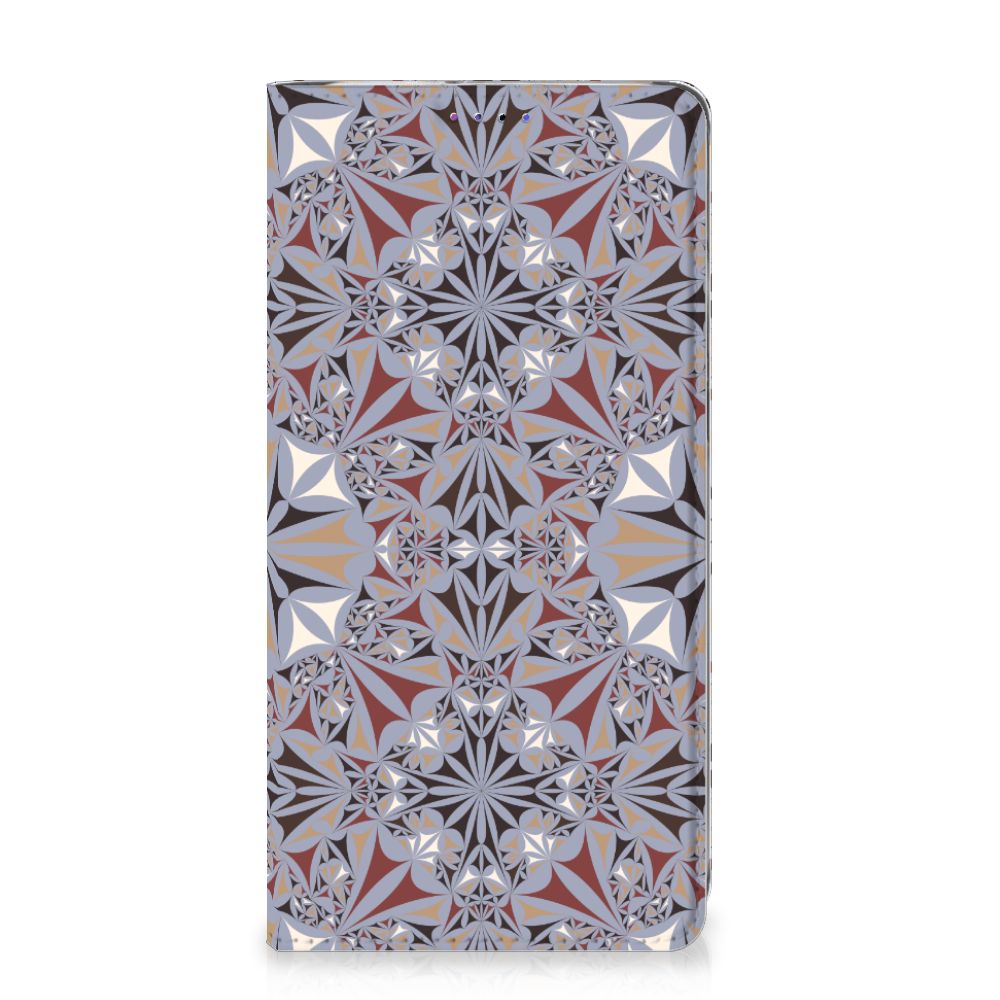 Huawei P30 Lite New Edition Standcase Flower Tiles designnaam flower tiles aanzicht