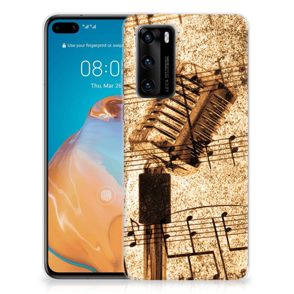 Huawei P40 Siliconen Hoesje met foto Bladmuziek B2C Telecom