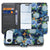 IJsvogel Hoesje Voor Apple iPhone Air Book Case Ijsvogel Bloemen Donkerblauw Binnenvoering
