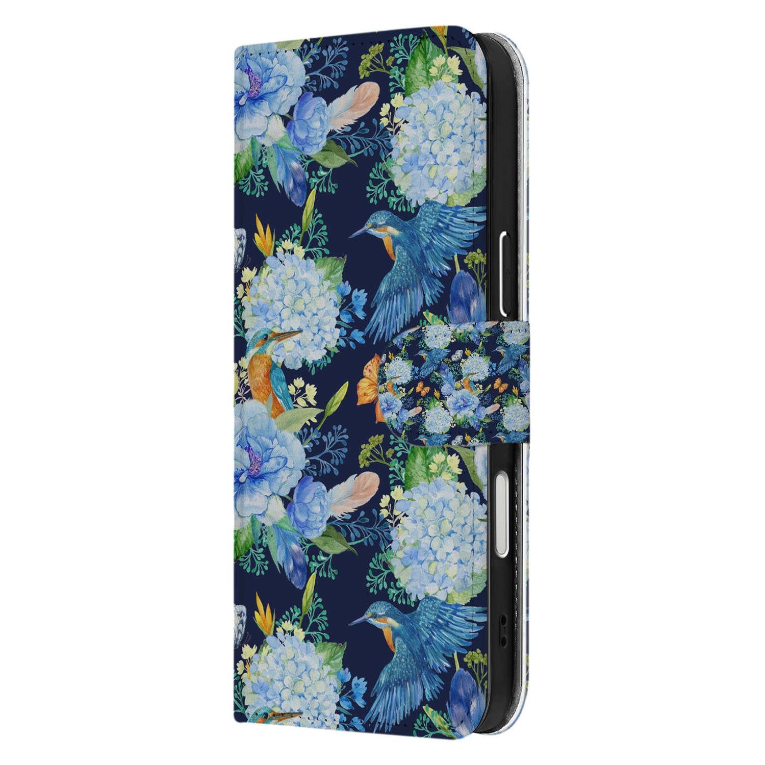IJsvogel Hoesje Voor Apple iPhone Air Book Case bloemen design voorkant