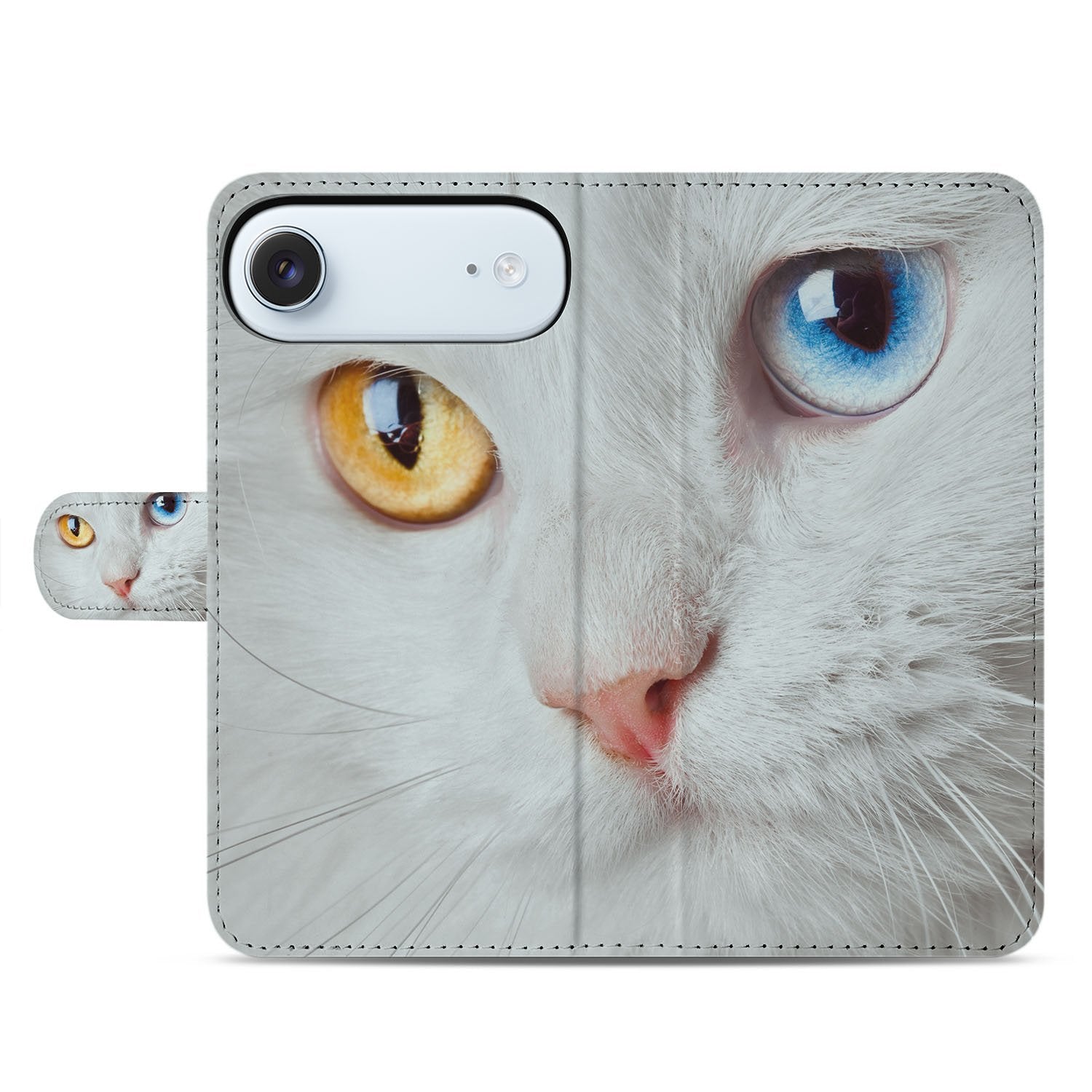IPhone Air Portemonnee hoesje Witte Kat design witte kat dierenprint foto