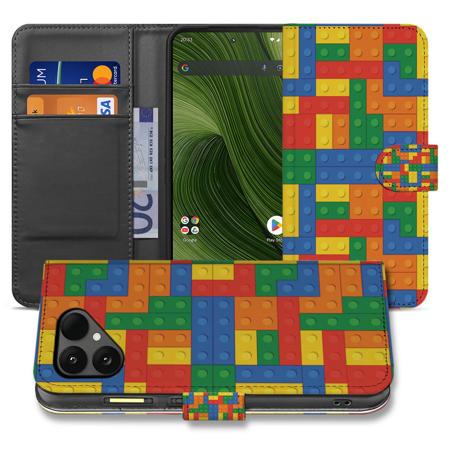 Fairphone 6 Kleurrijk Blokken Design Book Case Hoesje aanzicht