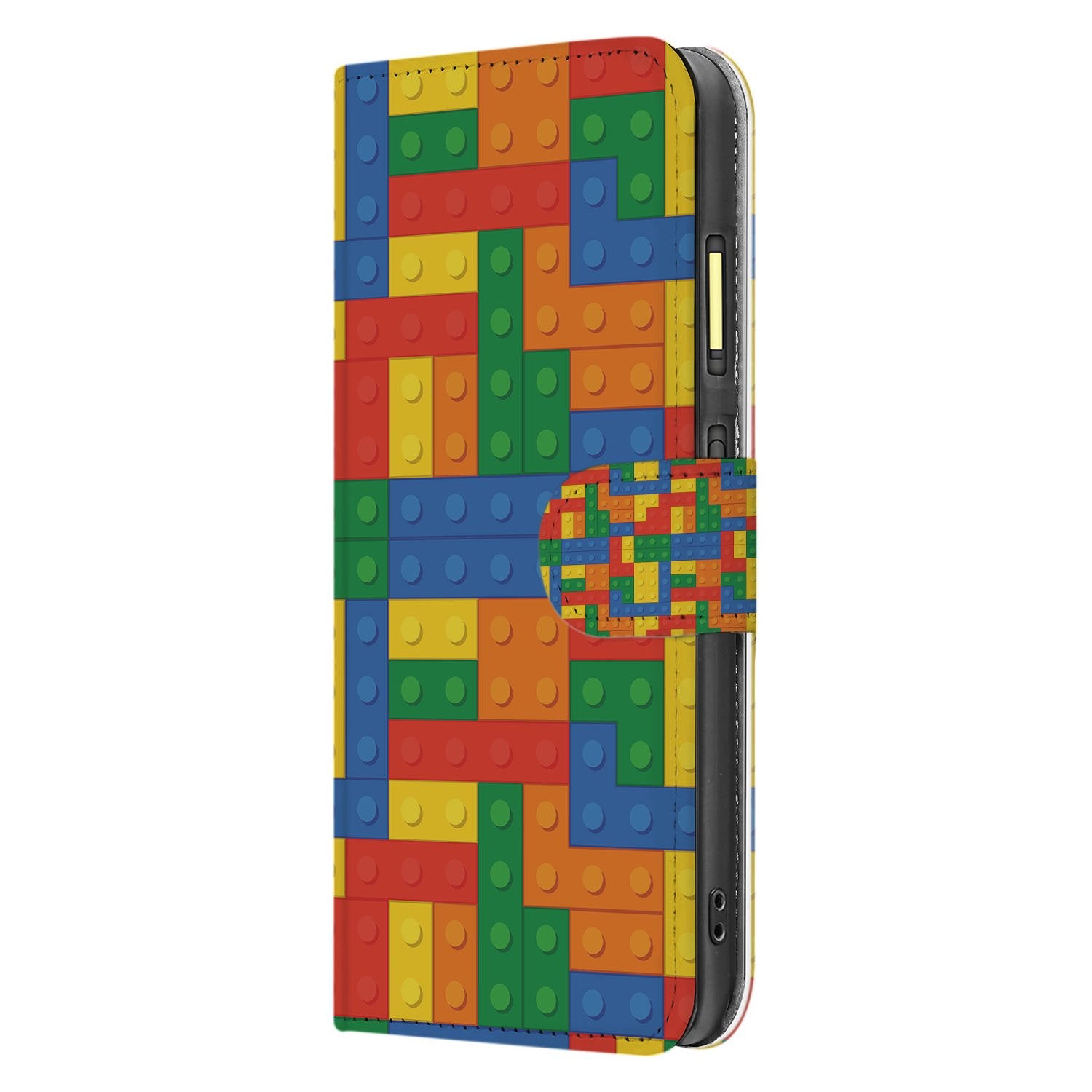 Fairphone 6 Kleurrijk Blokken Design Book Case Hoesje zijaanzicht