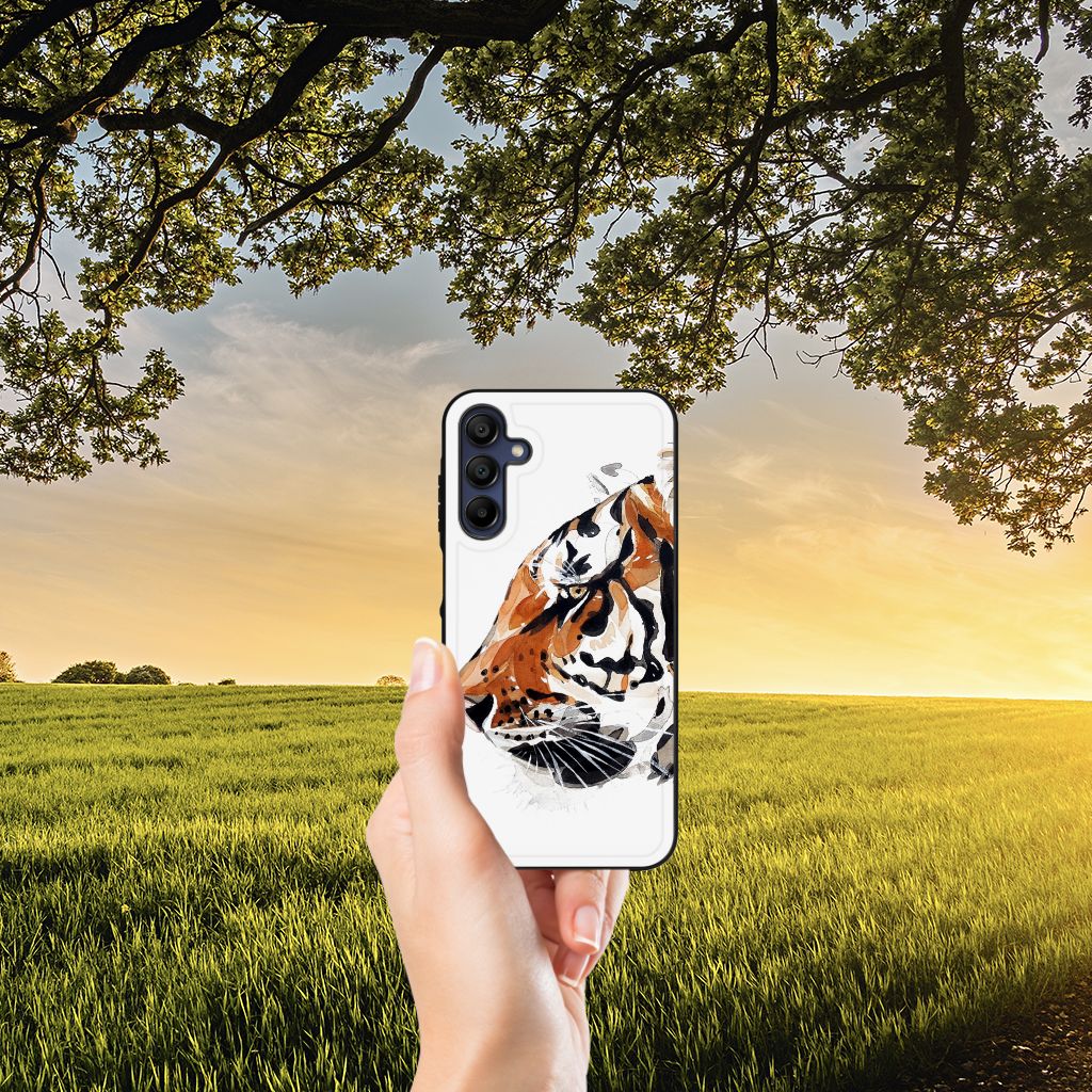 Kleurrijke Telefoonhoesje Samsung Galaxy A15 Watercolor Tiger B2C Telecom