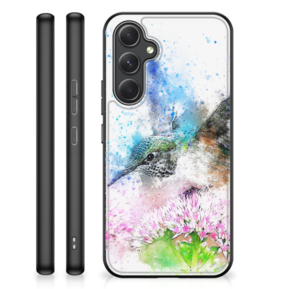 Samsung Galaxy A54 Kleurrijke Telefoonhoesje Vogel watercoloring design voorkant