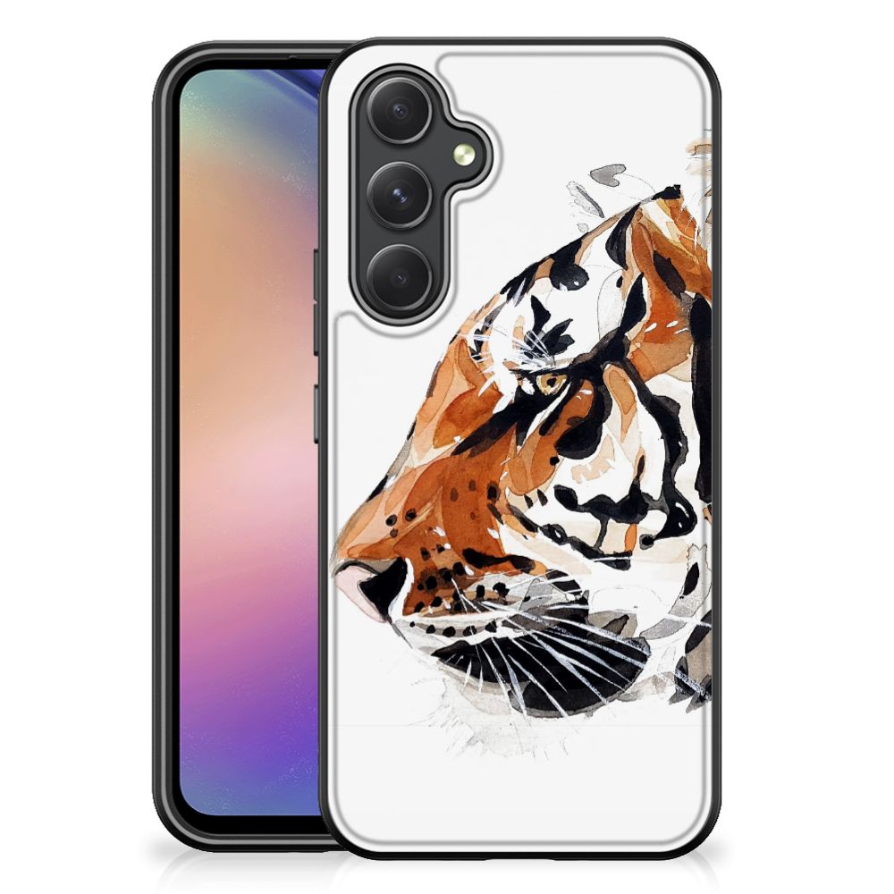 Samsung Galaxy A54 Kleurrijke Telefoonhoesje Watercolor Tiger voorkant