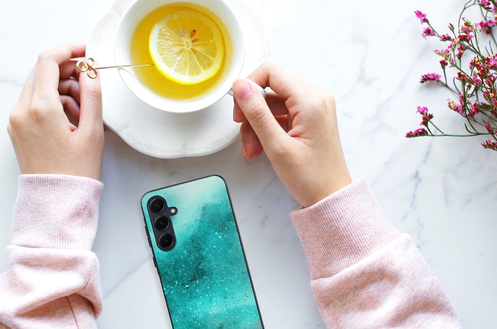 Kleurrijke Telefoonhoesje Samsung Galaxy A55 Painting Blue B2C Telecom