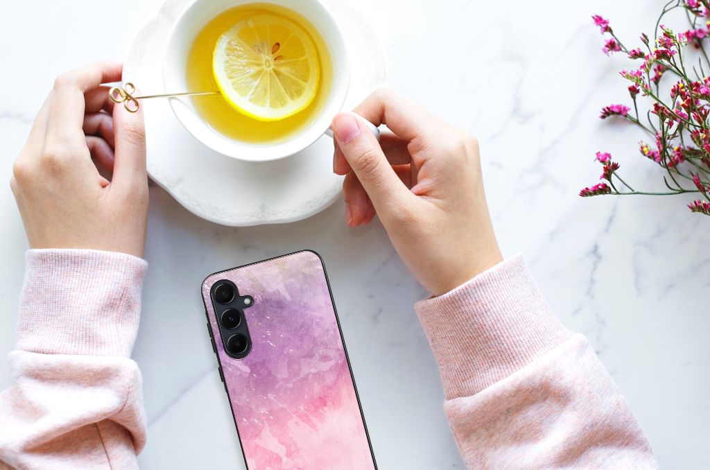Kleurrijke Telefoonhoesje Samsung Galaxy A55 Pink Purple Paint B2C Telecom