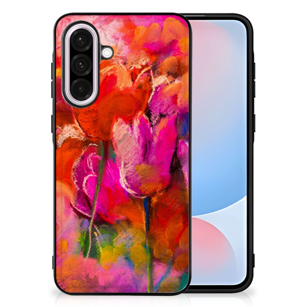 Samsung Galaxy A56 Kleurrijke Telefoonhoesje Tulips achteraanzicht