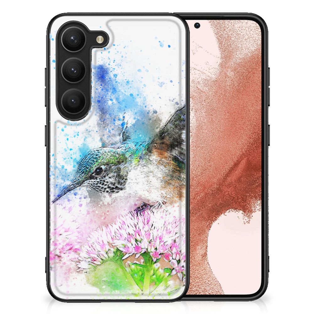 Samsung Galaxy S23 Kleurrijke Telefoonhoesje Vogel watercoloring achterkant