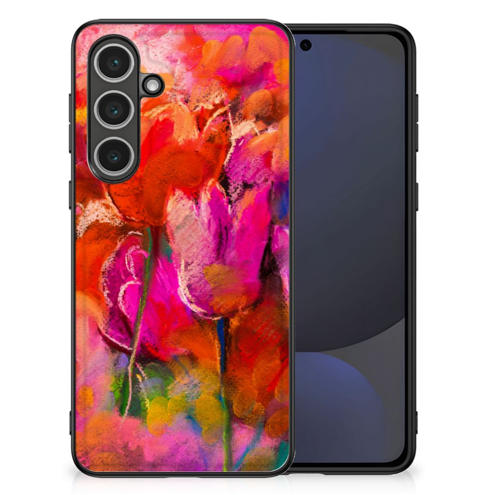 Samsung Galaxy S24 FE Kleurrijke Telefoonhoesje Tulips achterzijde