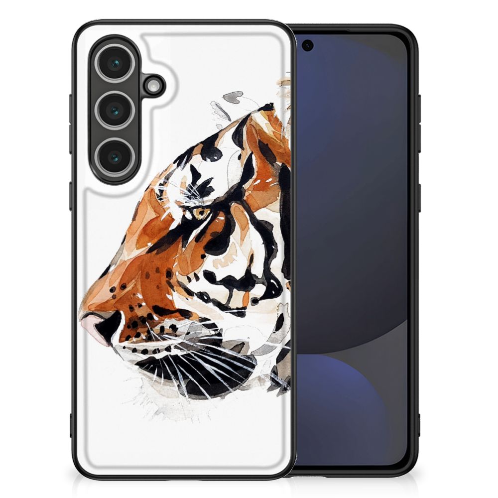 Samsung Galaxy S24 FE Kleurrijke Telefoonhoesje Watercolor Tiger voorkant