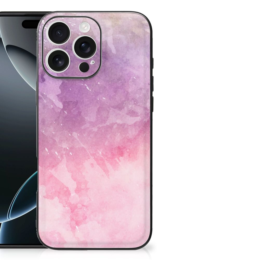 Apple iPhone 16 Pro Max Kleurrijke Telefoonhoesje Pink Purple Paint achterzijde