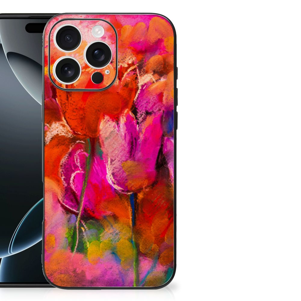 Apple iPhone 16 Pro Max Kleurrijke Telefoonhoesje Tulips voorkant