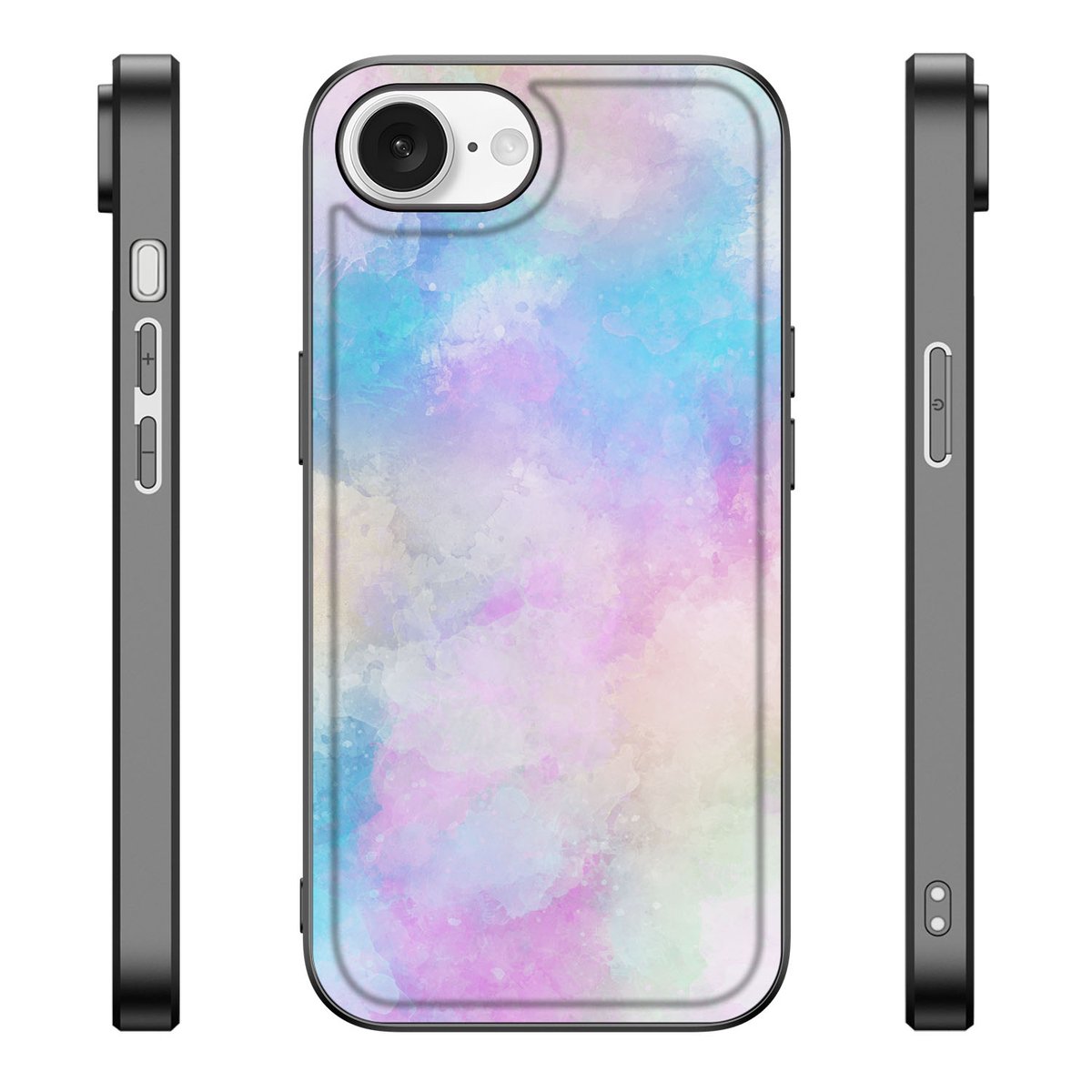 Apple iPhone 16e Kleurrijke Telefoonhoesje Watercolor Light achterkant zijkanten