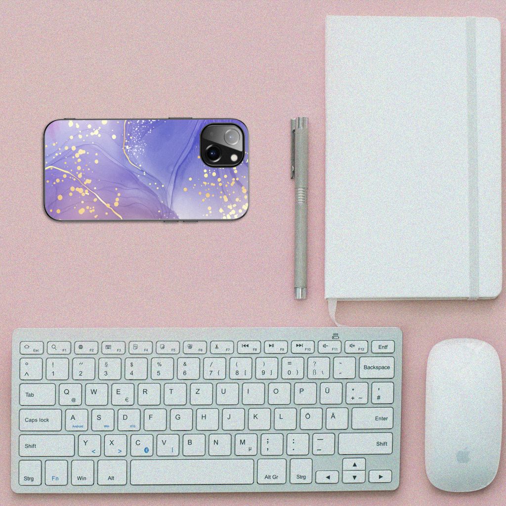 Kleurrijke Telefoonhoesje voor Apple iPhone 13 Watercolor Paars B2C Telecom