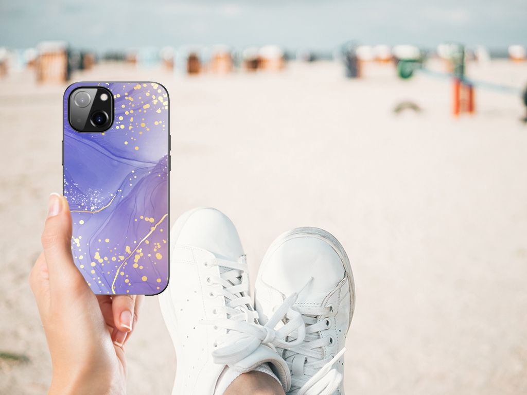 Kleurrijke Telefoonhoesje voor Apple iPhone 13 Watercolor Paars B2C Telecom
