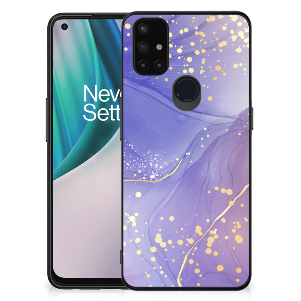 OnePlus Nord N10 5G Kleurrijke Telefoonhoesje Watercolor Paars achterzijde