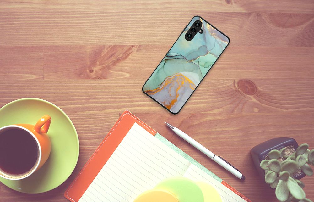 Samsung Galaxy A13 5G A04s Kleurrijke Telefoonhoesje Watercolor Mix bovenaanzicht