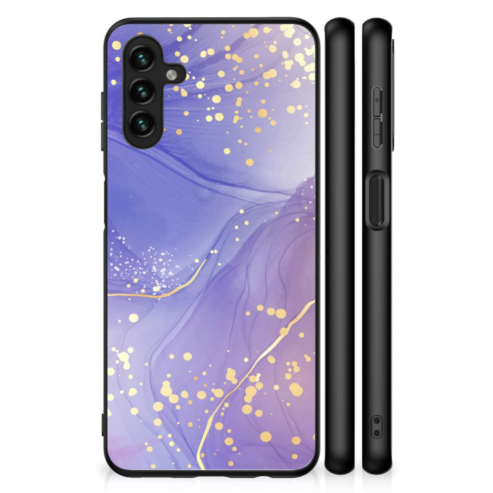 Samsung Galaxy A13 5G A04s Kleurrijke Telefoonhoesje Watercolor Paars zijaanzicht