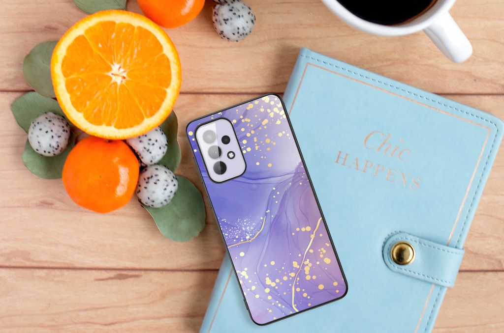 Kleurrijke Telefoonhoesje voor Samsung Galaxy A33 5G Watercolor Paars B2C Telecom